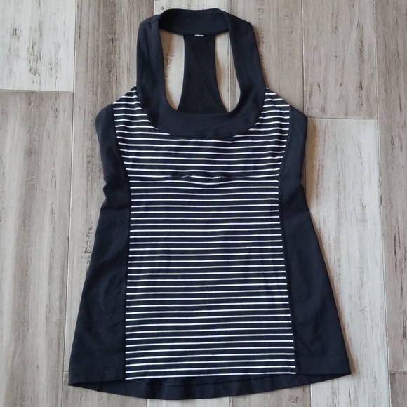 lululemon athletica Tops - Lululemon Striped Racerback Athletic Support Tank